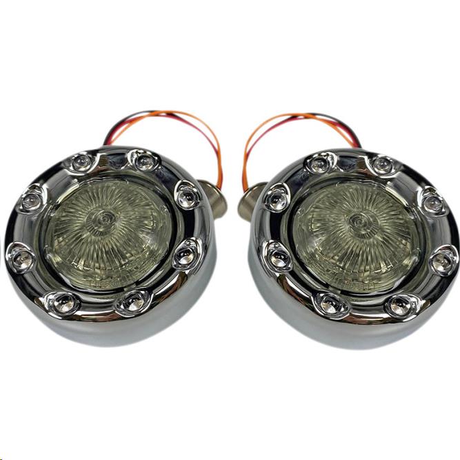 Probeam Rear Bullet Ringz for 1157 Contact Base - Chrome with Red Lens