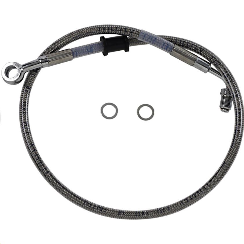 Standard Length Upper Front Stainless Steel Brake Line Kit - Clear