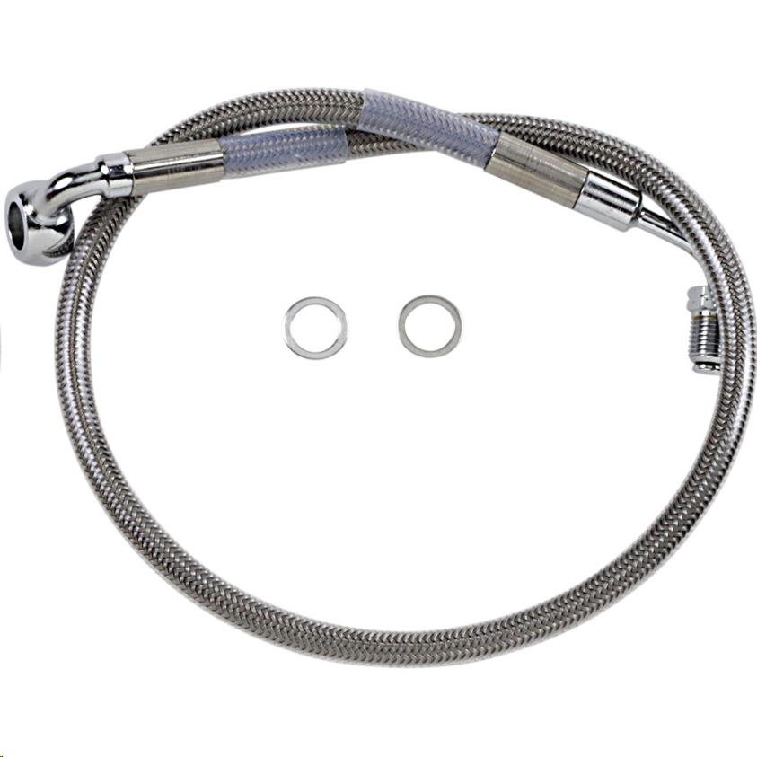 Standard Length Upper Front Stainless Steel Brake Line Kit - Clear