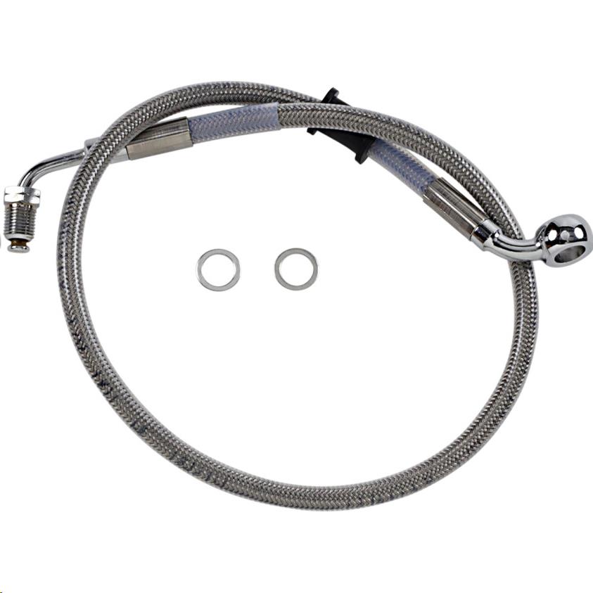 Standard Length Upper Front Stainless Steel Brake Line Kit - Clear