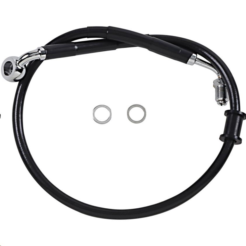 Standard Length Front Stainless Steel Brake Line Kit - Black Vinyl