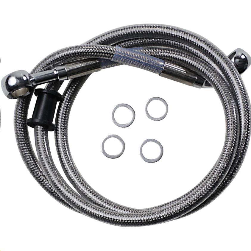 Standard Length Front Stainless Steel Brake Line Kit - Clear