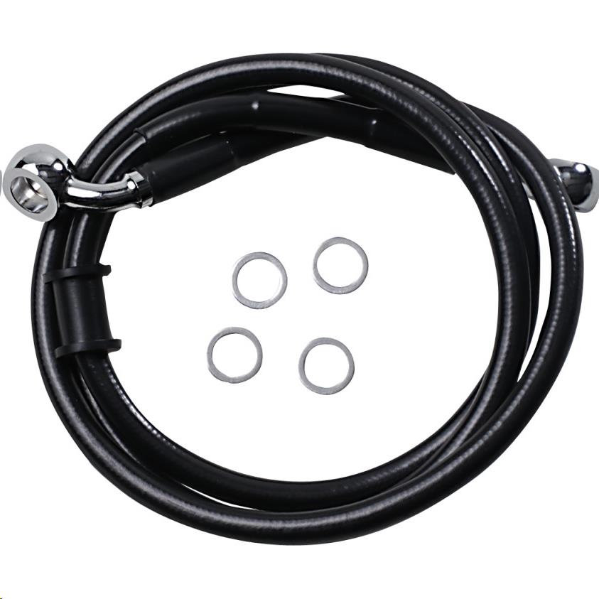 Standard Length Front Stainless Steel Brake Line Kit - Black Vinyl