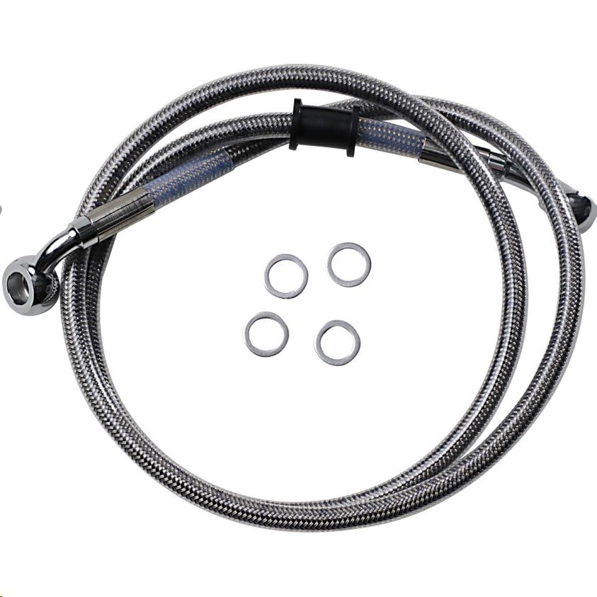 Standard Length Front Stainless Steel Brake Line Kit - Clear