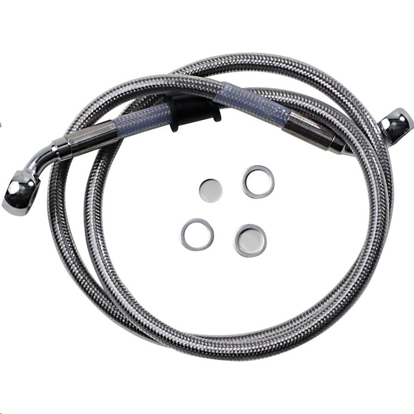 Standard Length Front Stainless Steel Brake Line Kit - Clear