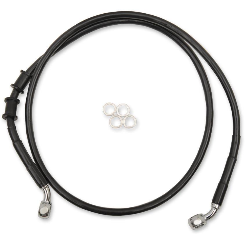 Standard Length Front Stainless Steel Brake Line Kit - Black Vinyl