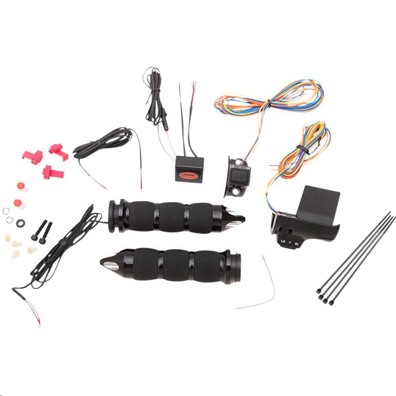 Air Cushioned Heated Grips with Spike - Black Anodized