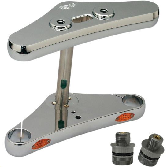 41mm Blind Top Triple Tree with Lights - 0 Deg. Rake - Chrome