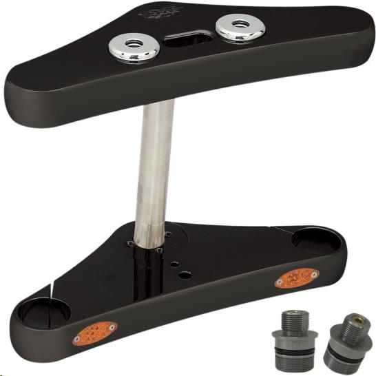 41mm Blind Top Triple Tree with Lights - 0 Deg. Rake - Black