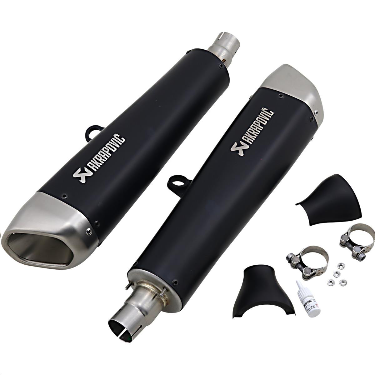 Slip-On Line Dual Exhaust -  Black Titanium Muffler/Titanium End Cap
