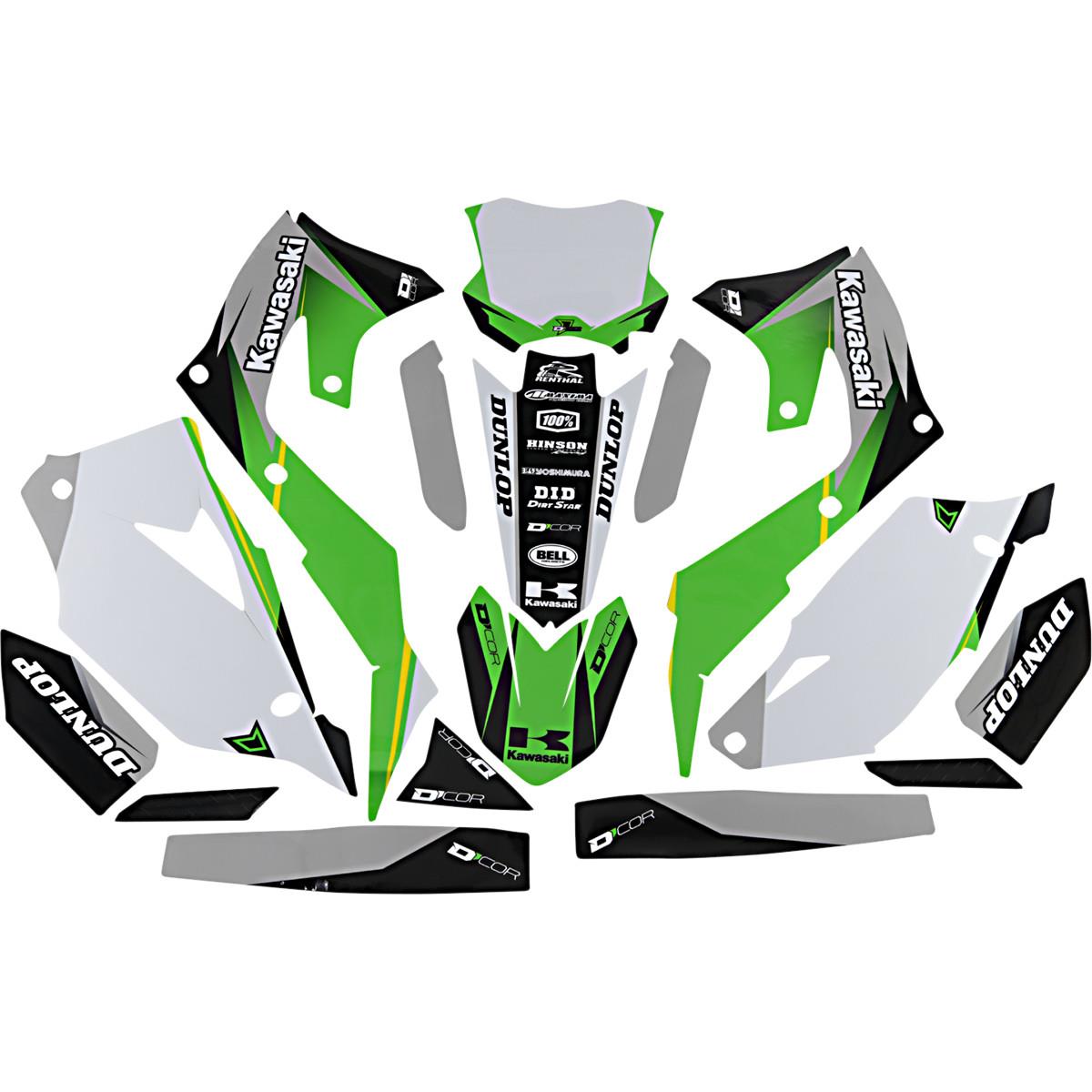 COR 9 Kawasaki Complete Graphics Kit - White