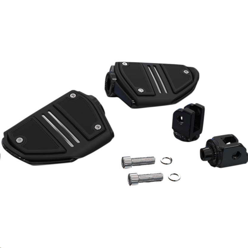 Twin Rail Footrests with M-Eight Softail Driver Mounts - Black