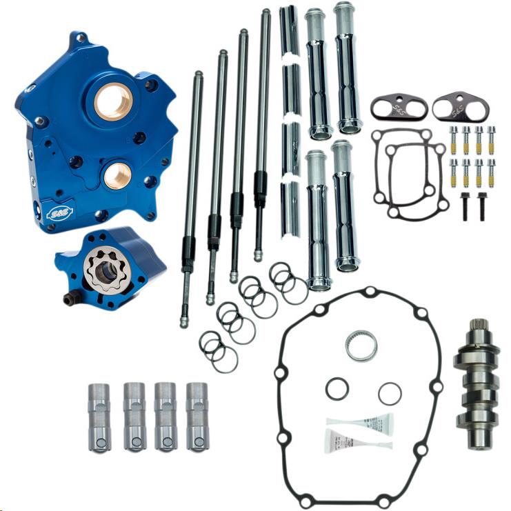 Chain Drive Camchest Kit for M-Eight - Chrome Pushrod Tubes with 465 Cam