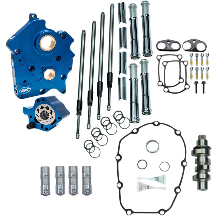 Chain Drive Camchest Kit for M-Eight - Chrome Pushrod Tubes with 475 Cam