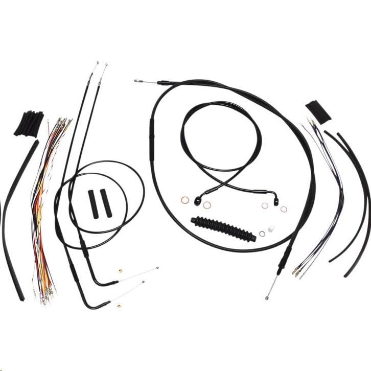 Black XR Handlebar Installation Kit with Black Fittings for 12-14in. Ape