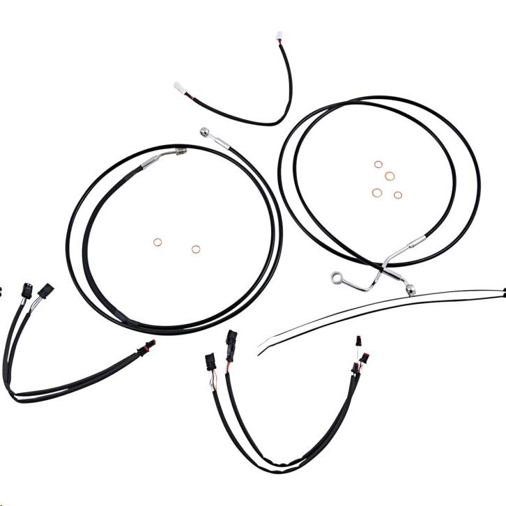 Black XR Handlebar Installation Kit with Chrome Fittings for 15-17in. Ape