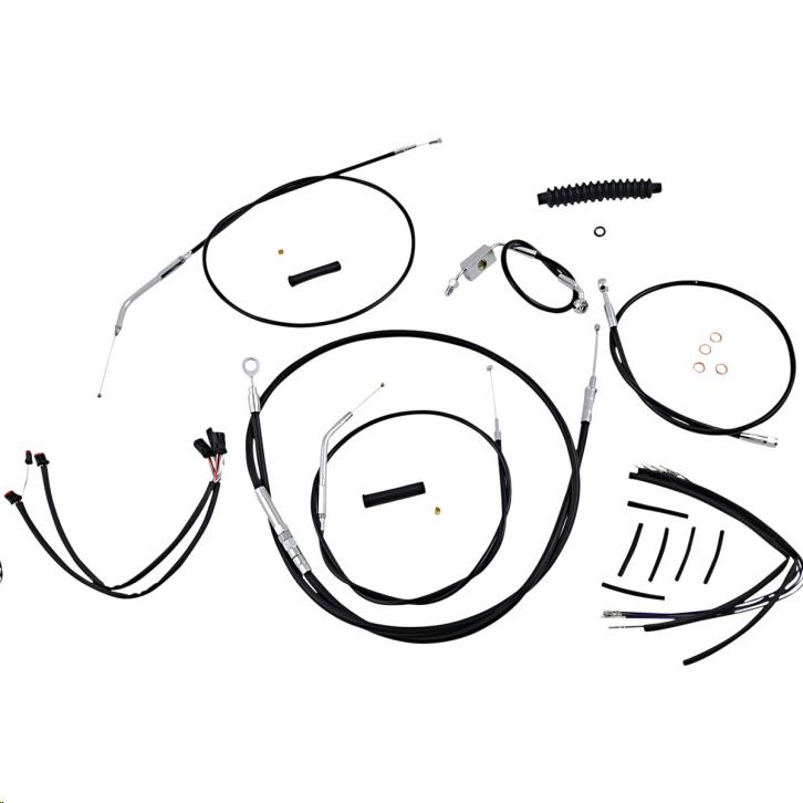 Black XR Handlebar Installation Kit with Chrome Fittings for 14-16in. Ape