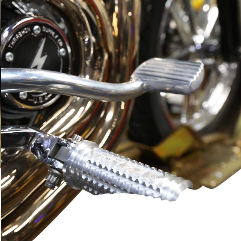 Burnout Male-Mount Footpegs - Raw Aluminum