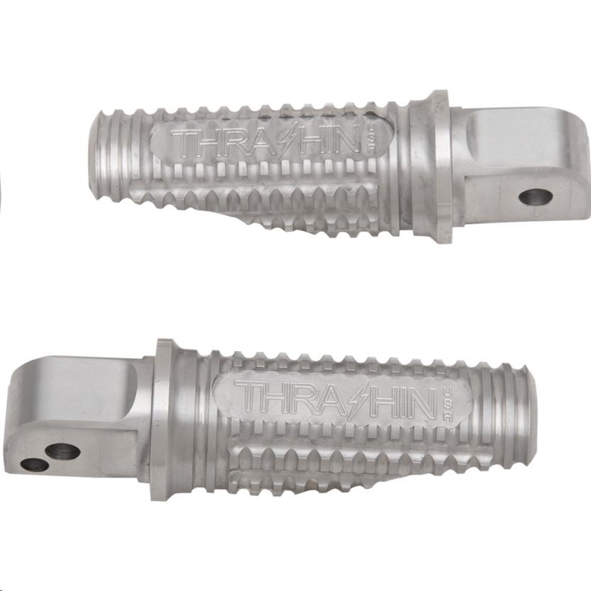 Burnout Passenger Footpegs - Raw Aluminum