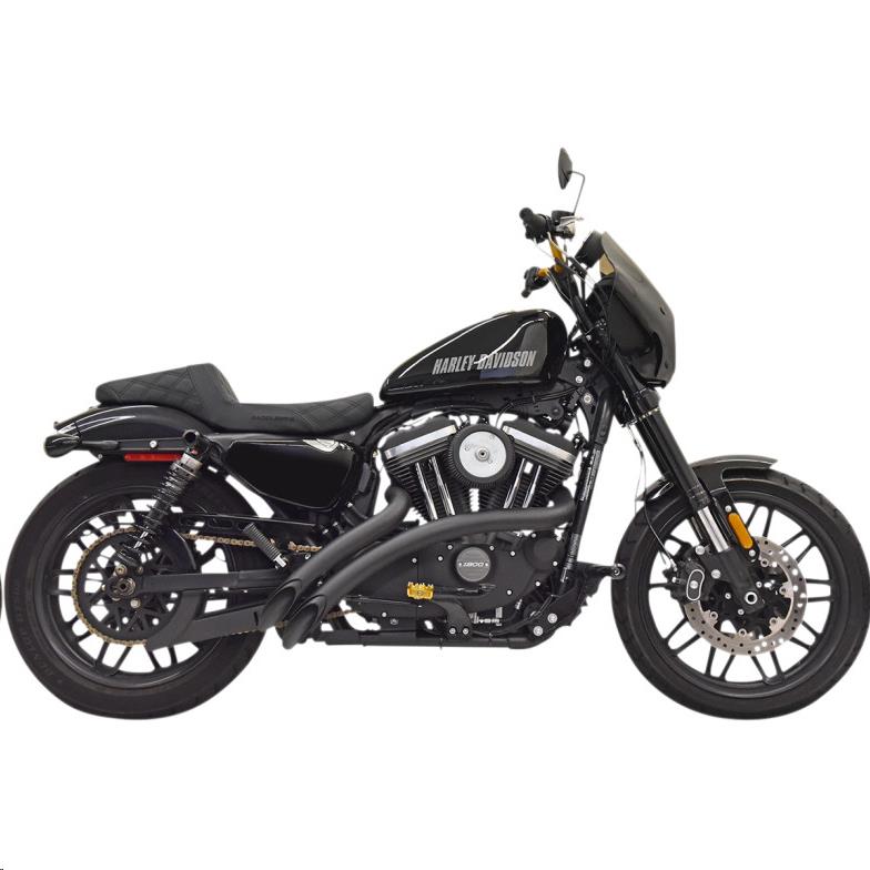 Radial Sweepers 2-Into-2 Exhaust System - Chrome with Chrome Heat Shields