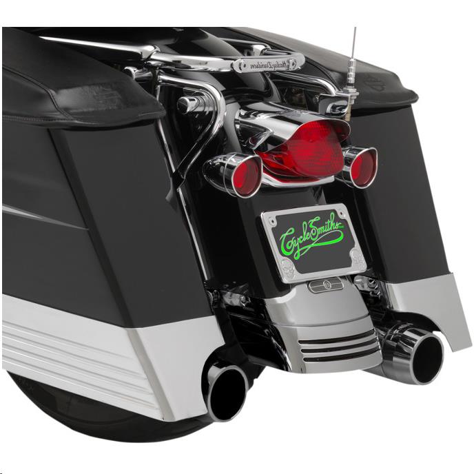 Billet Saddlebag Extensions without Cutouts for Dual Exhaust - Chrome