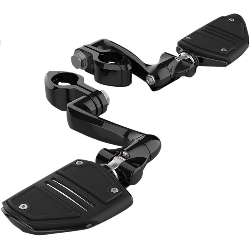 Engine Guard Highway Peg Mounting Kit with Twin Rail Footrests - Extended Length