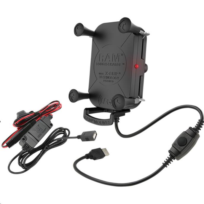 RAM Tough-Charge Wireless Charging Holder with Hardwire Charger