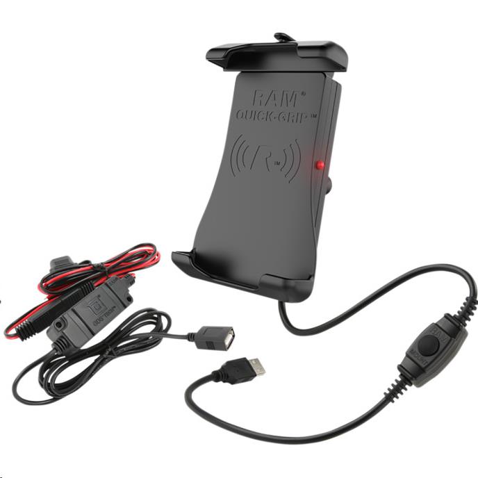 RAM Quick-Grip Wireless Charging Holder with Hardwire Charger