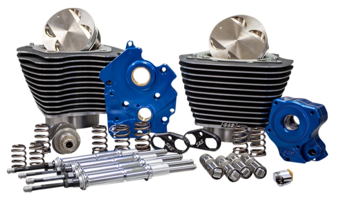 124in. Power Package - Gear Cam, Water Cooled, Chrome Pushrods, Wrinkle Black w/ Highlighted Fins