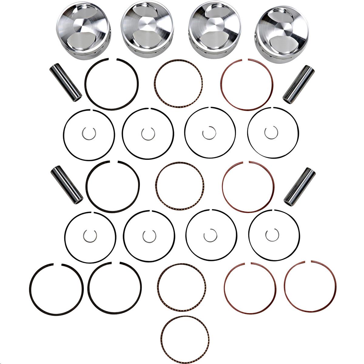 Round Piston Kit - 3.00mm Oversize to 65.00mm, 10.5:1 Compression