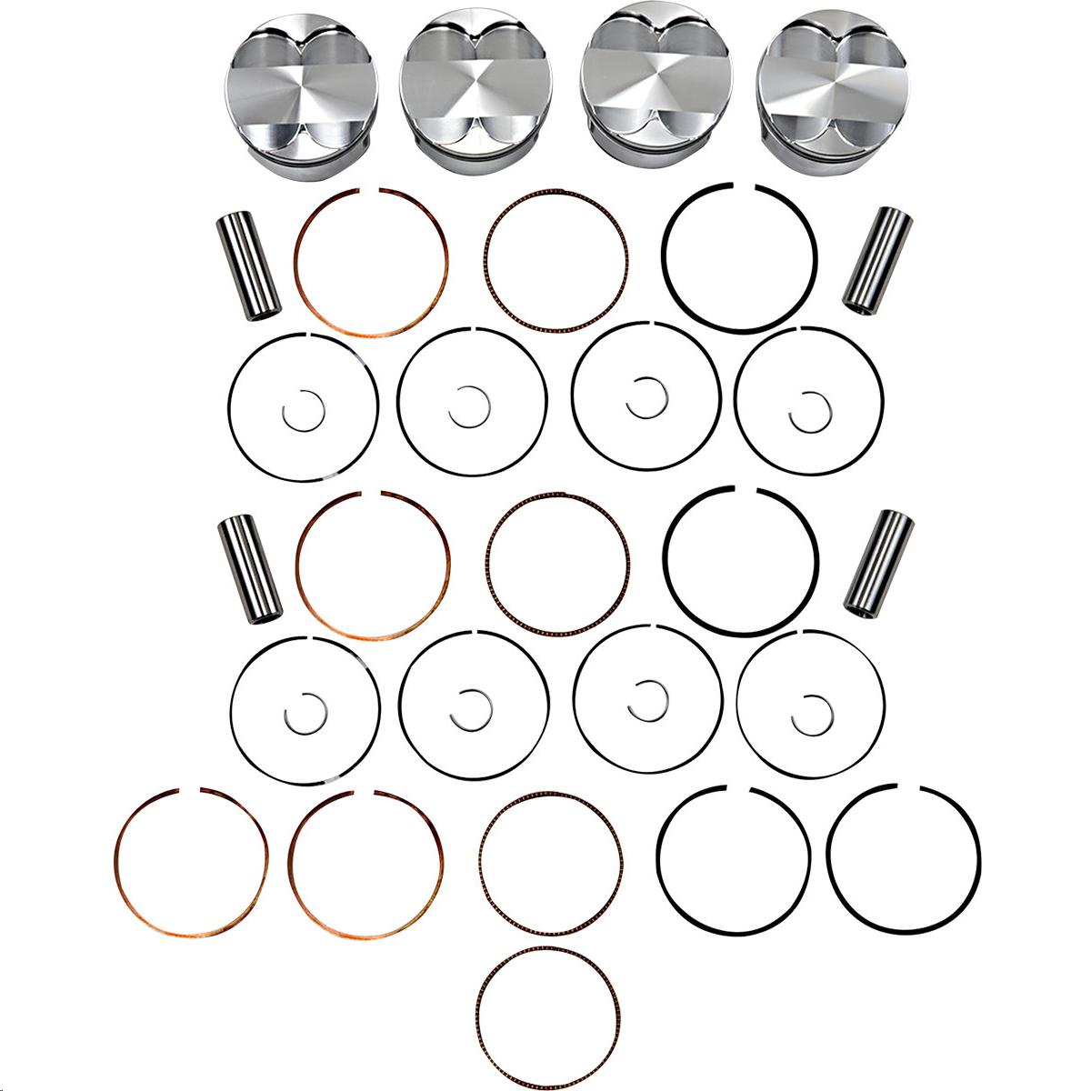 Round Piston Kit - Standard Bore 81.00mm, 12.3:1 Compression