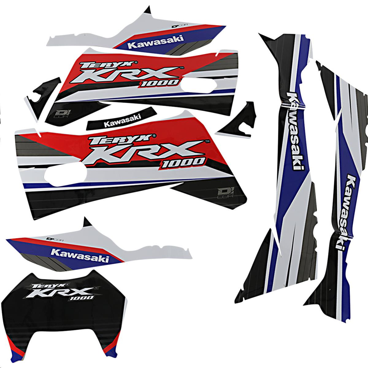 Graphic Kit - Monster Energy Kawasaki, Red/ White/Blue (2-Door)