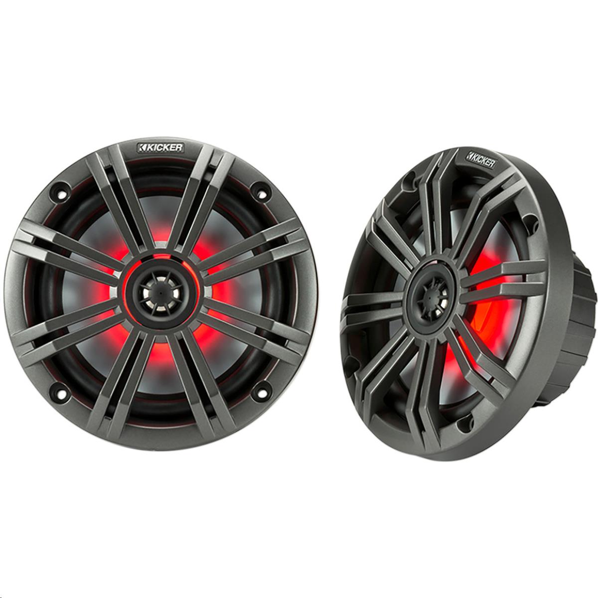 All Weather Coaxial 6 1/2in. Speakers with 7-Color LED and 3/4in. - 4 Ohm - 65W RMS Power Handling