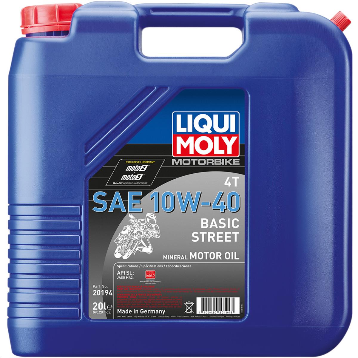 4T Mineral Street Motor Oil - 10W-40 - 20L