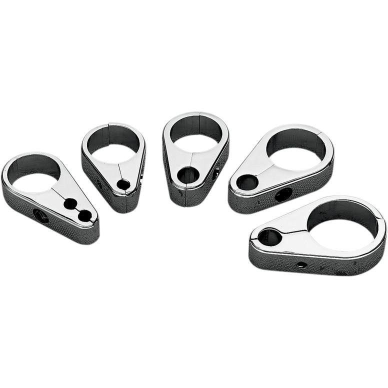 Chrome Die-Cast Cable Guide - Clutch Cable Clamp 1 1/4in.