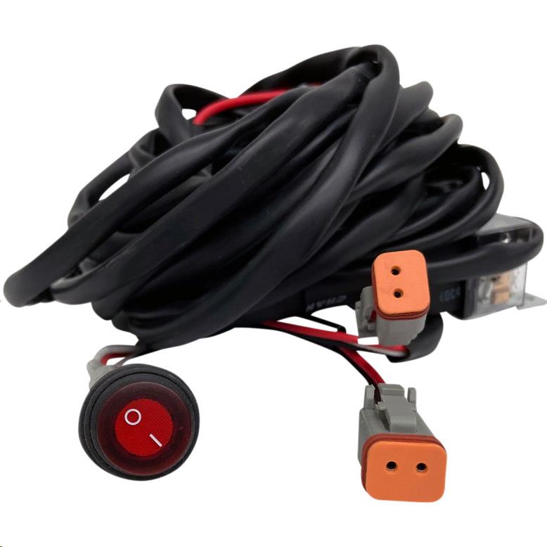 Auxiliary Wiring Harnesses Round Lighted On/ Off Switch - 300-watt/40-amp
