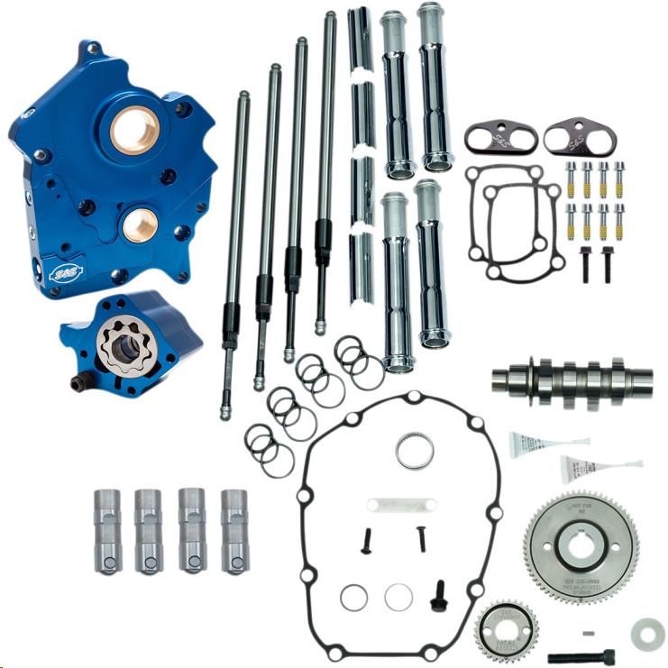 Gear Drive Camchest Kit for M-Eight - Chrome Pushrod Tubes with 475 Cam