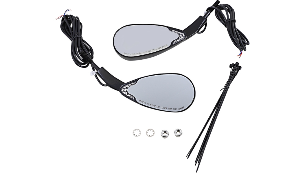 Dynamic Amber/ White Led Mirrors - Black