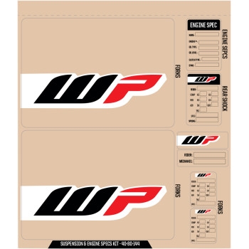 Suspension WP Decal Kit - Black/Red/White