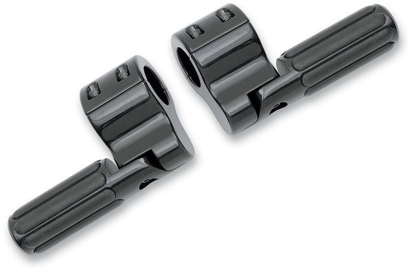 Black Anodized Clamp-On Ribbed Footpegs