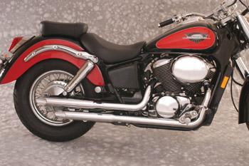 Slash Cut Staggered Dual Exhaust - Chrome