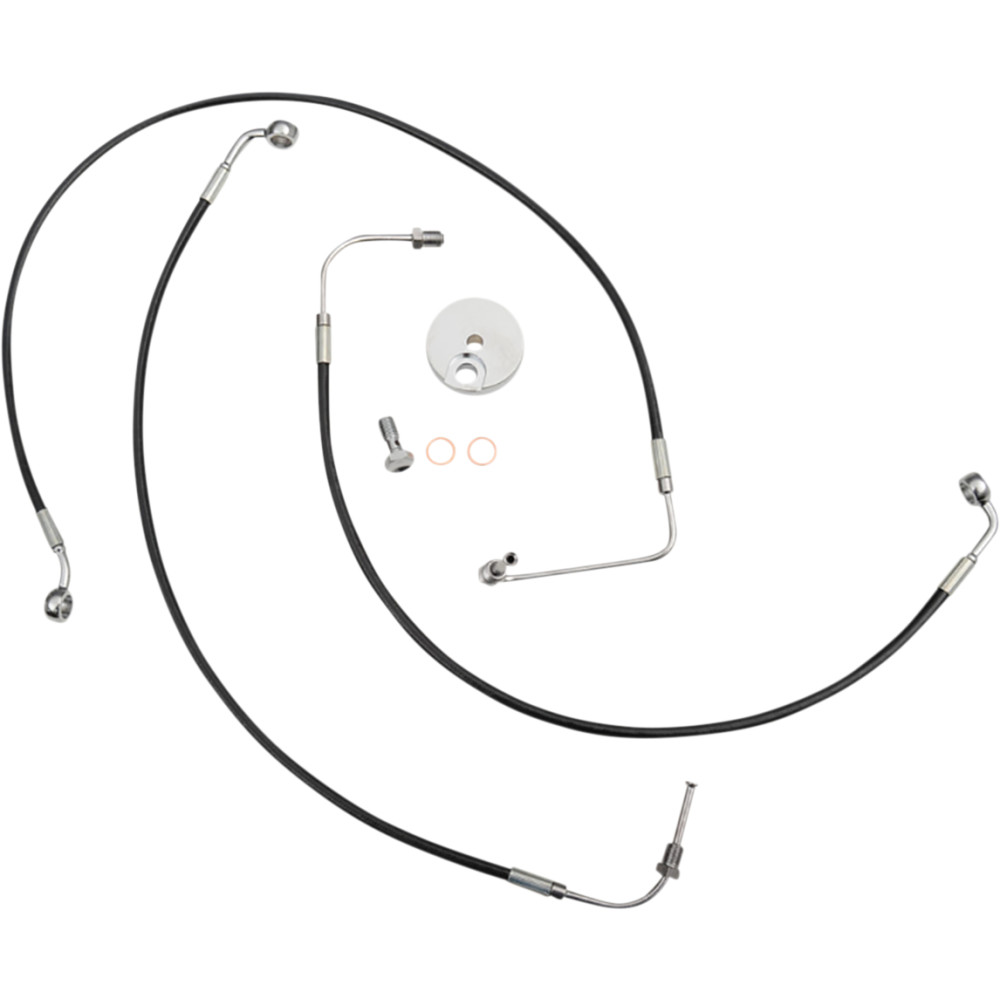 Black Vinyl/Stainless Brake Line - Mini Ape Hangers