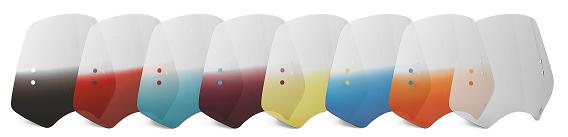 Replacement Plastic for Slim Windshield (9in.Cutout) - 17in. - Gradient Ruby