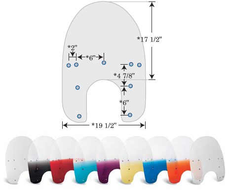 Replacement Plastic for HD Detachable Compact Windshield - 15in. - Gradient Teal