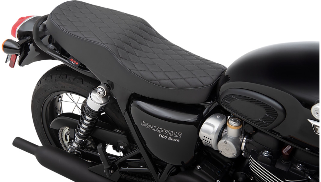 Retro-Style Diamond Stitch Seat - Black