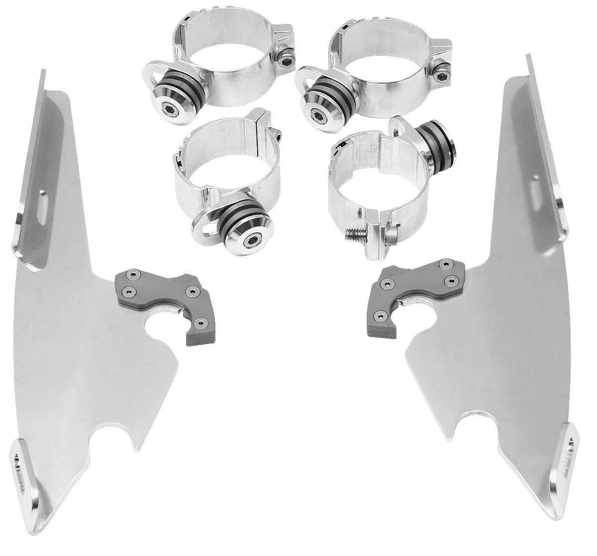 Trigger-Lock Mount Kit for Batwing Fairing and Fats/Slim Windshields - Polished