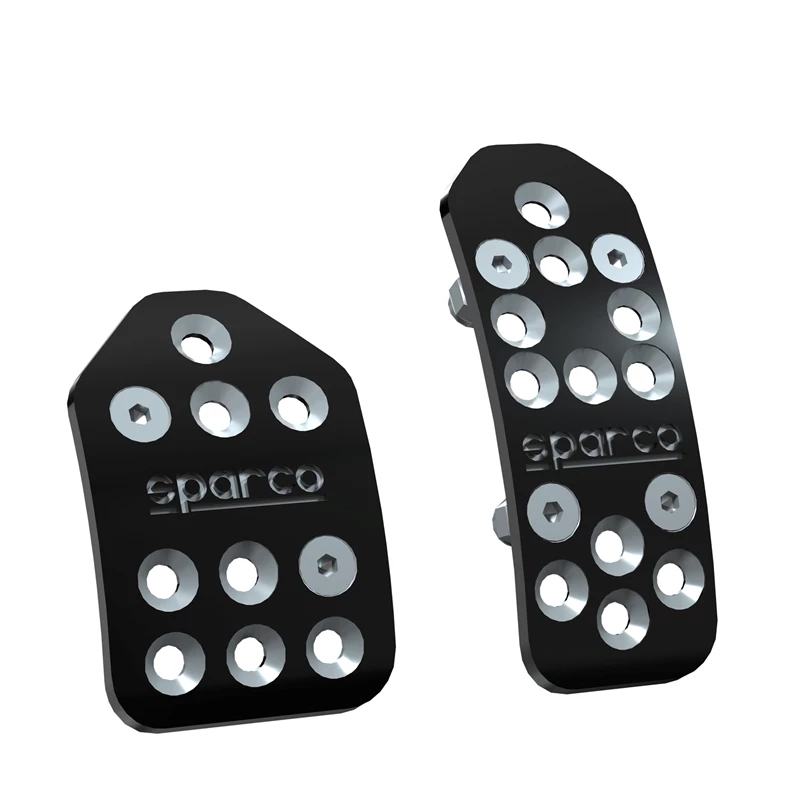 Premium Billet Pedal Covers by Sparco - Black Anodized Aluminum