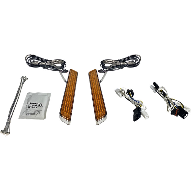 LED Front Fork Lightz - Amber Lens/Chrome Finish