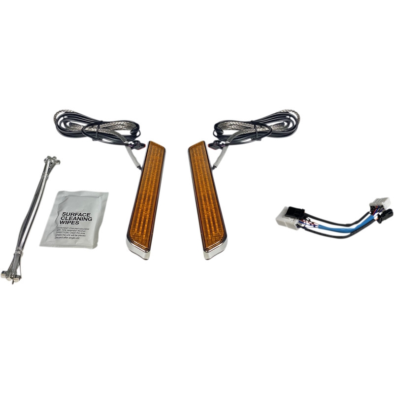 LED Front Fork Lightz - Amber Lens/Chrome Finish