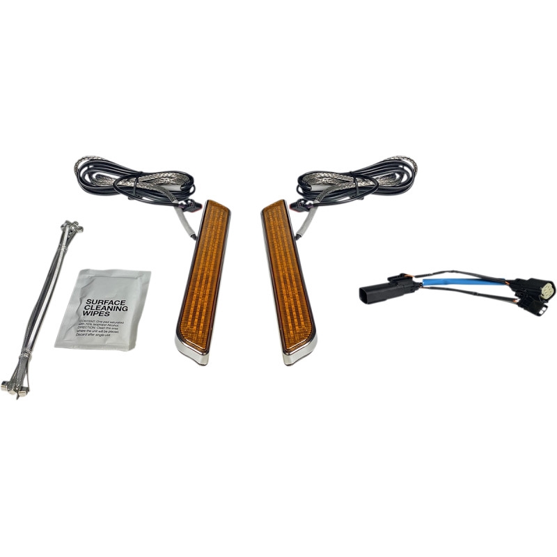 LED Front Fork Lightz - Amber Lens/Chrome Finish